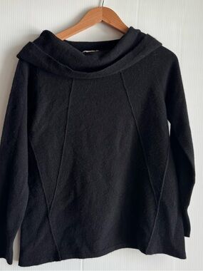 Soft Surroundings 100% cashmere Black Women's Funnel Neck Sweater